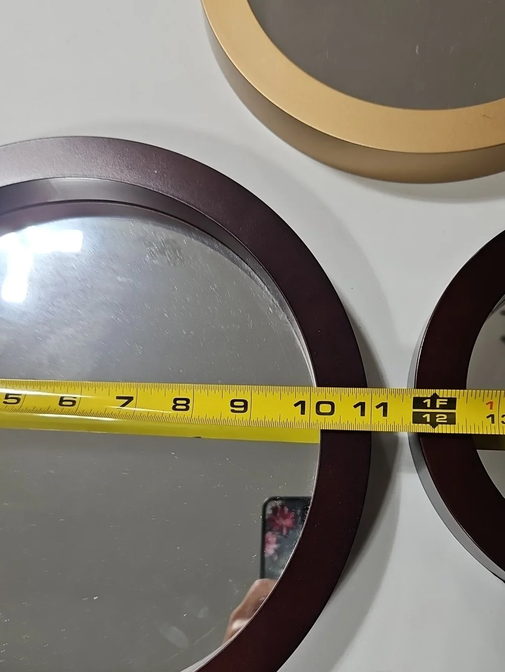 Round Wall Mirror Trio in Dark Brown And Gold SET OF 3, 3 TOTAL AVAILABLE